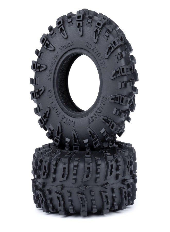 MORFUM 4PCS 1.3" Tires Crawler Mud Terrain Wheel Tires Swamp Claw Mud Terrain Tires Set Compatible with 1/18 Tra-xxas TRX4M 1/24 SCX24 RC Crawler Car Upgrades Super Grip Soft Tyre (Black A) - Image 3